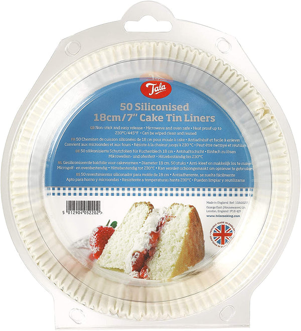 Round Cake Tin Liners 7"-18cm - Pack Of 50