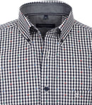 Comfort Fit Button Down Check Shirt - Blue