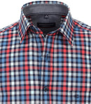 Comfort Fit Button Down Check Shirt - Red