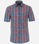 Comfort Fit Button Down Check Shirt - Red
