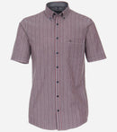 Comfort Fit Button Down Stripe Shirt - Red