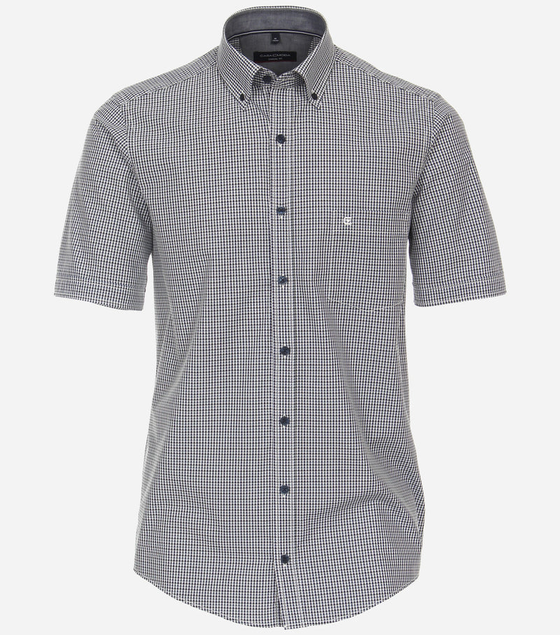 Casual Fit Button Down Check Shirt - Blue