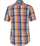 Casual Fit Button Down Check Shirt - Tangarine