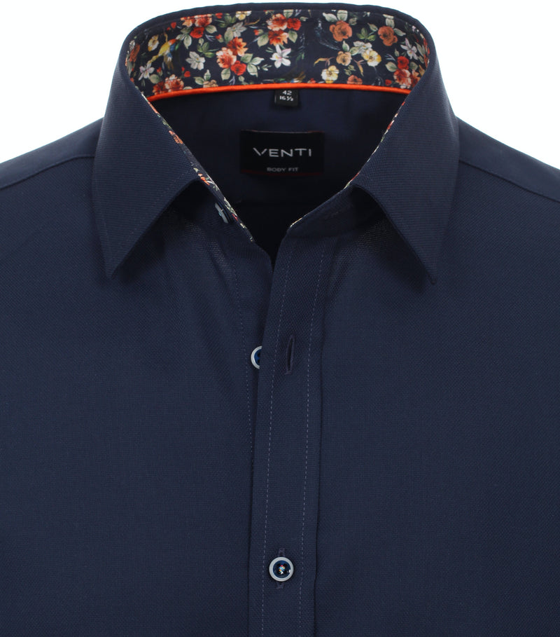 Long Sleeve Body Fit Plain Shirt - Blue