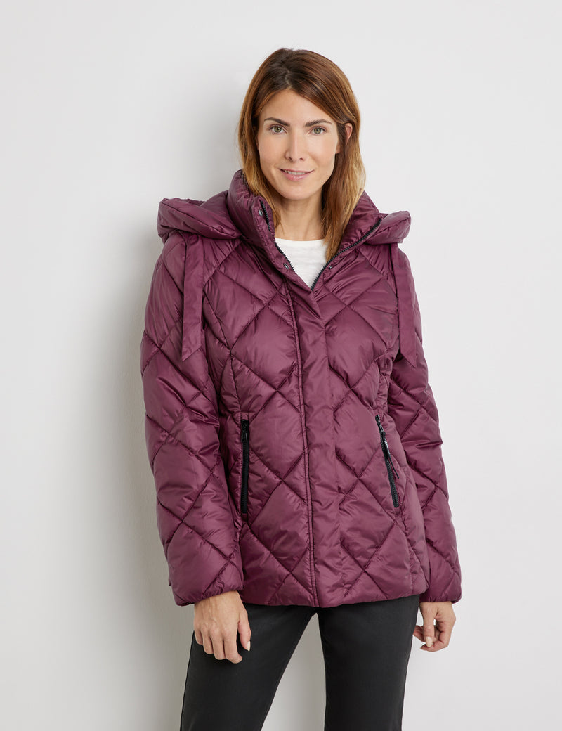 Nos Hooded Padded Jacket - Raspberry