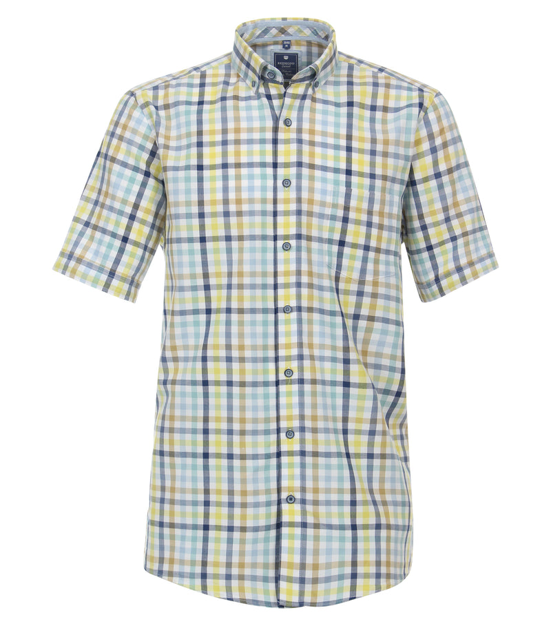 Short Sleeve Check Shirt - Blue