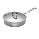 3-Ply Uncoated Saute Pan with Lid 24cm