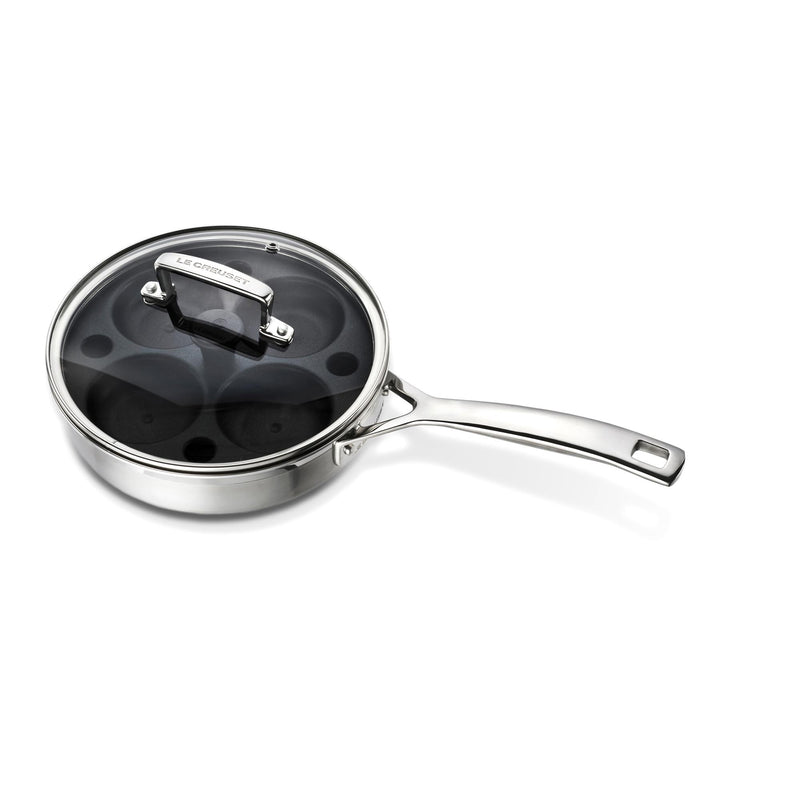 3-Ply Uncoated Saute Pan with Poaching Insert 20cm