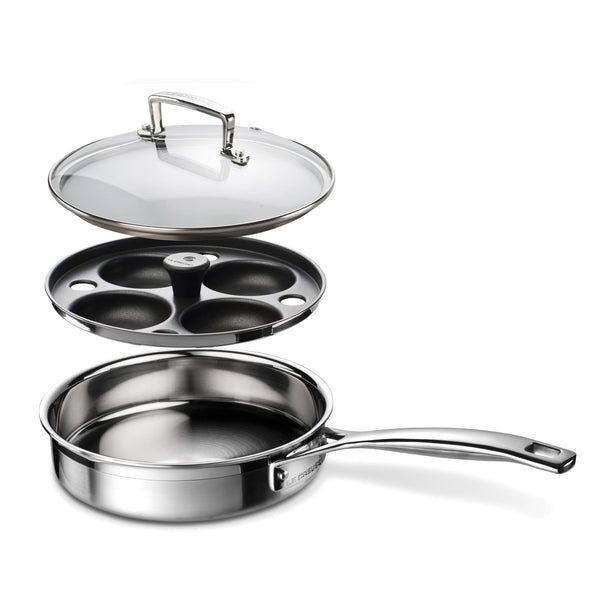 3-Ply Uncoated Saute Pan with Poaching Insert 20cm