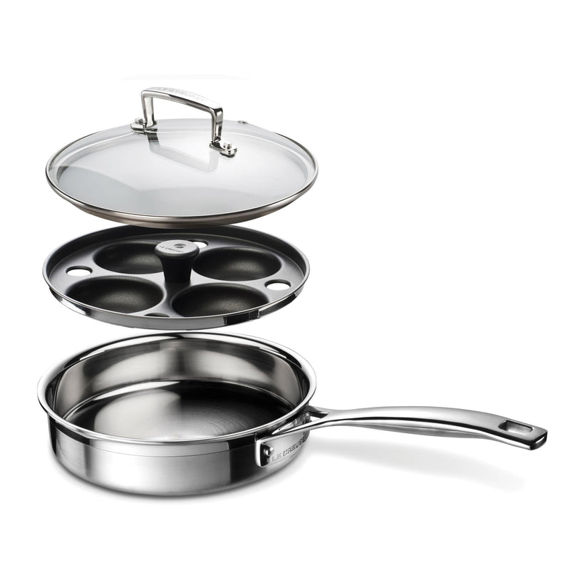 3-Ply Uncoated Saute Pan with Poaching Insert 20cm