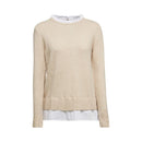 Jumper With Blouse Insert - Sand