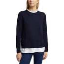 Jumper With Blouse Insert - Navy