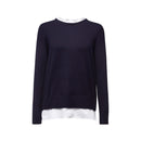 Jumper With Blouse Insert - Navy