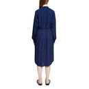Print Belted Dress - Navy