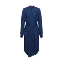 Print Belted Dress - Navy