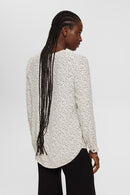 Crepe Print Blouse - White