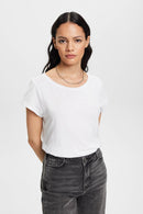 Slub Plain T-Shirt - White