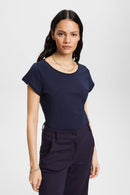 Slub Plain T-Shirt - Navy