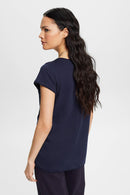 Slub Plain T-Shirt - Navy