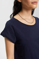 Slub Plain T-Shirt - Navy