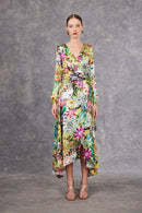 Buckle Wrap Dress - White