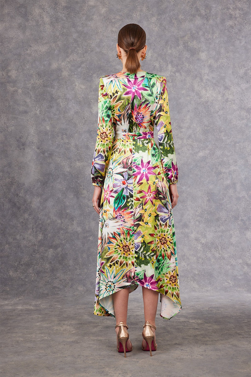 Buckle Wrap Dress - White