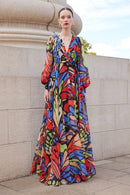 Flared Midi Dress - Purple