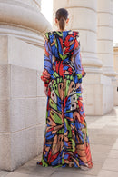 Flared Midi Dress - Purple