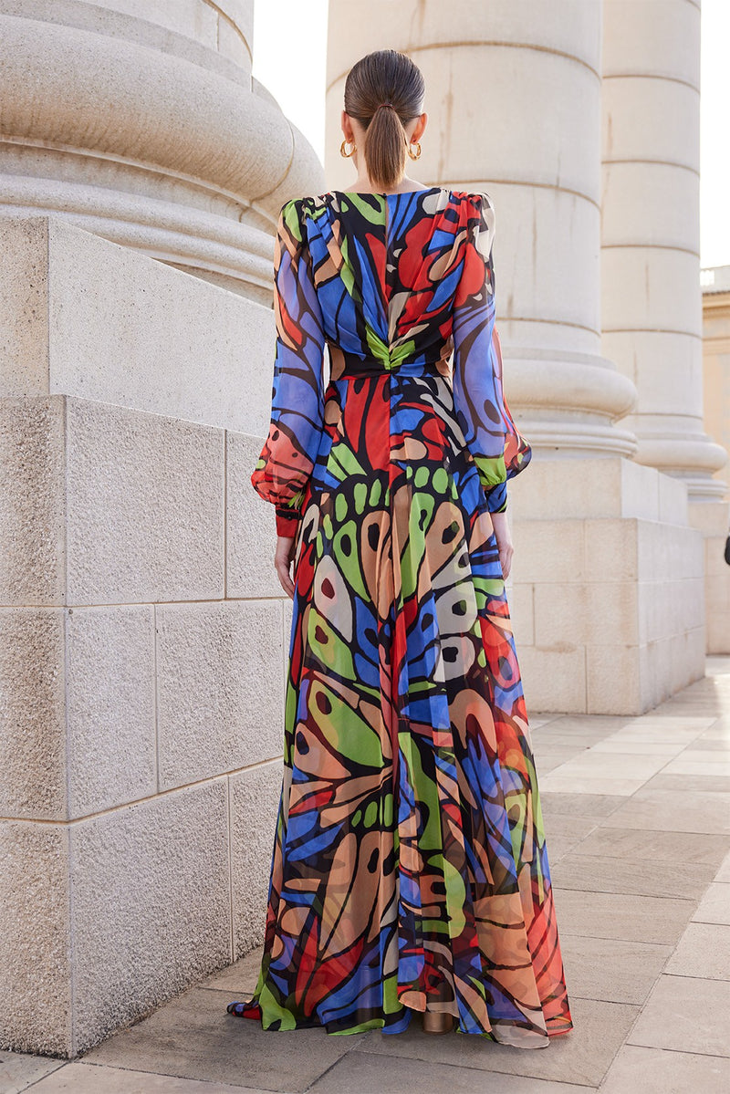 Flared Midi Dress - Purple