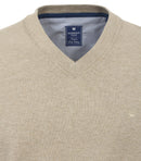 V Neck Jumper - Beige