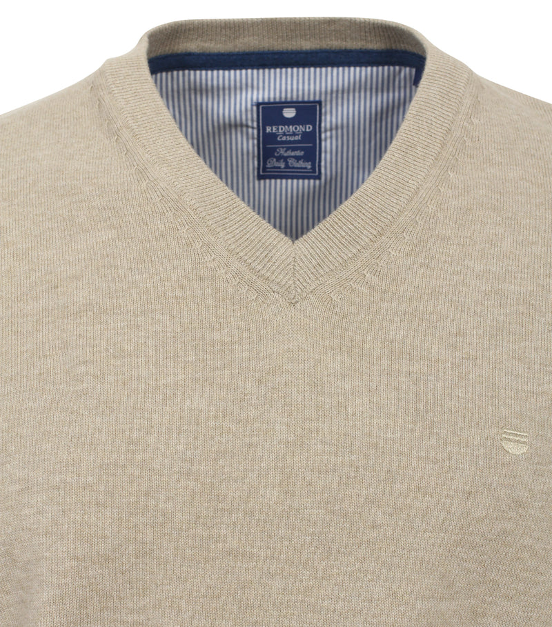 V Neck Jumper - Beige