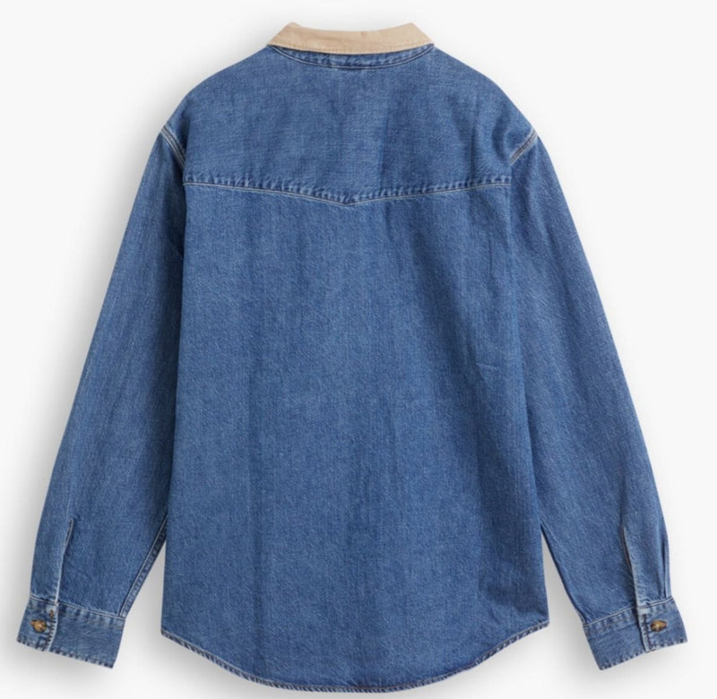 Relaxed Fit Western Shirt - Blue Stonewash