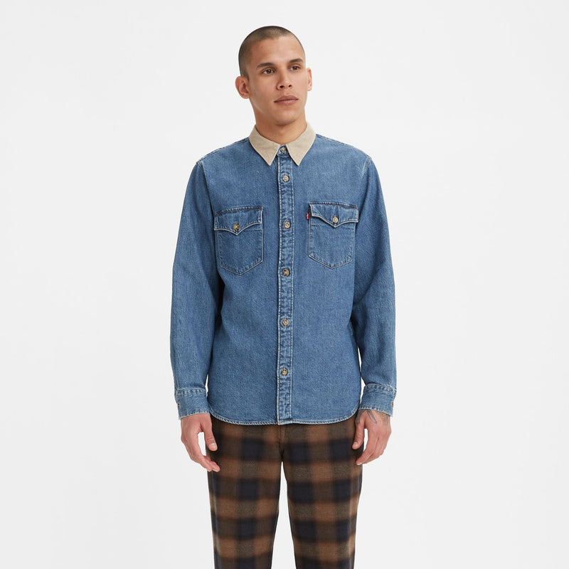 Relaxed Fit Western Shirt - Blue Stonewash