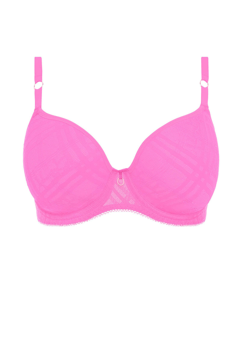 Fatale Underwire Moulded Plunge Bra - Candy Blossom