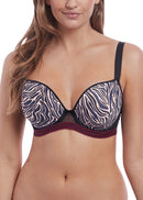 Wild Under-wired Mould Plunge Bra - Zebra