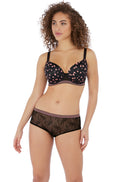 Wild Underwire Demi Plunge Mould Bra - Black Rose