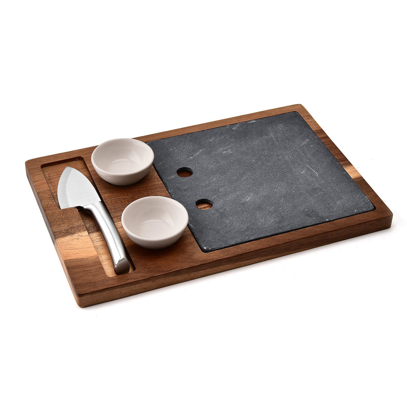 Slate & Wood Serving Set