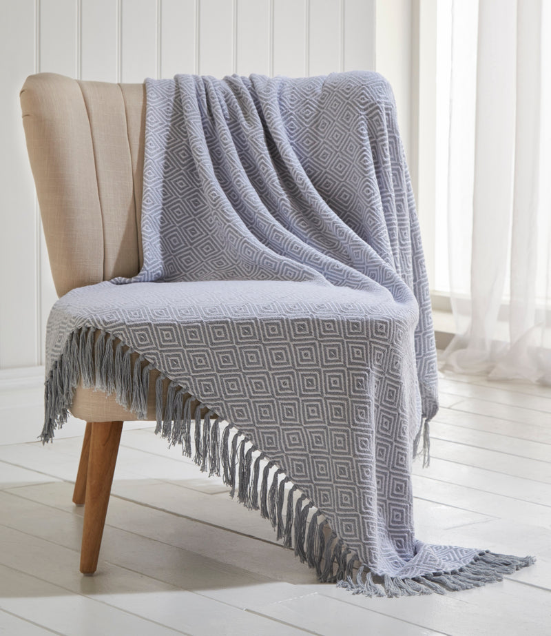 Ascot Cotton Throw Grey - 180x250cm