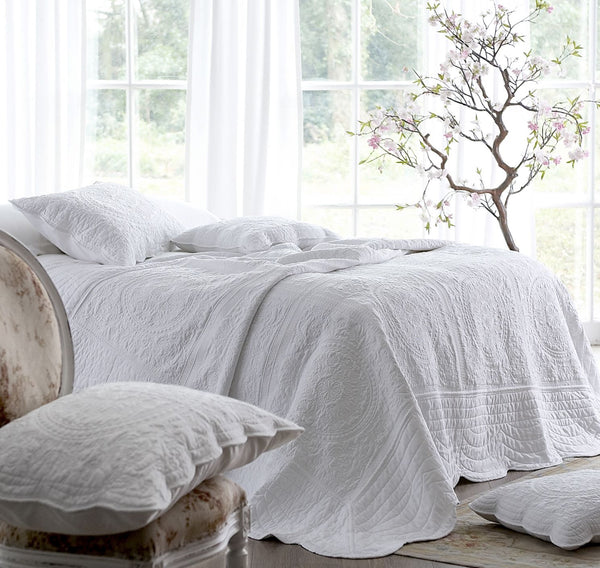 Athens White Bedspread