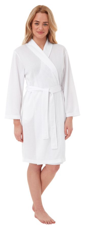 Shawl Collar Dressing Gown - White