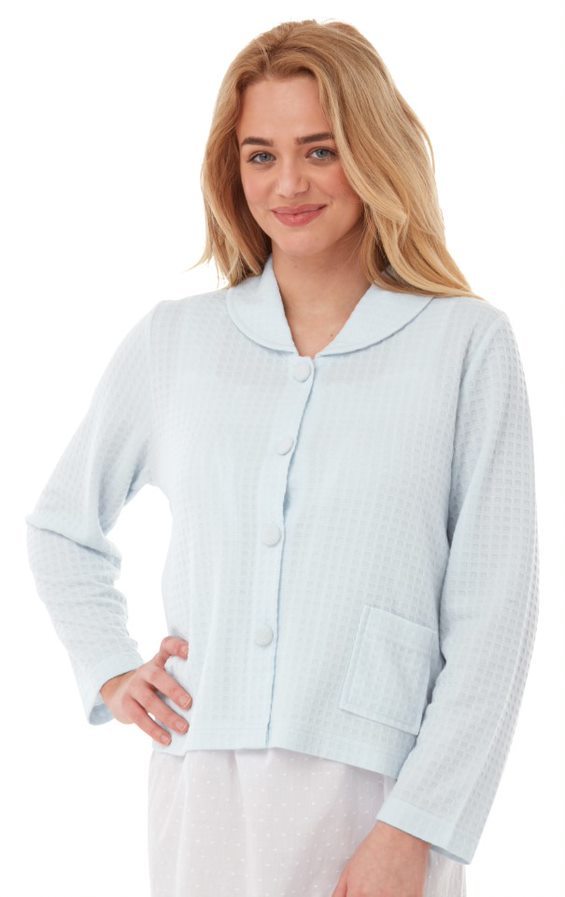 Waffle Bed Jacket - Blue