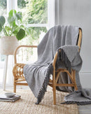 Ascot Cotton Throw Charcoal - 180x250cm