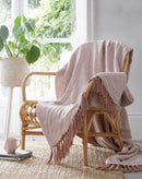 Ascot Cotton Throw Pink - 228x250cm