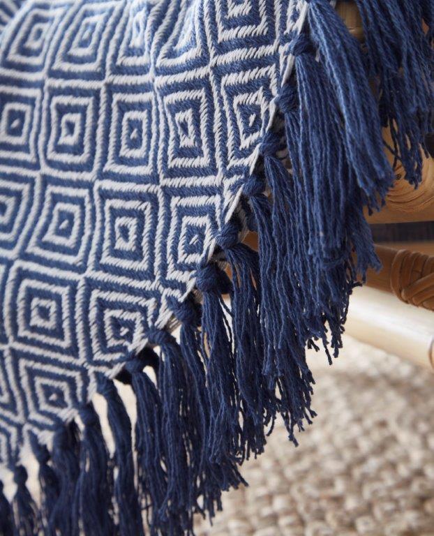 Ascot Cotton Throw Navy - 130x170cm