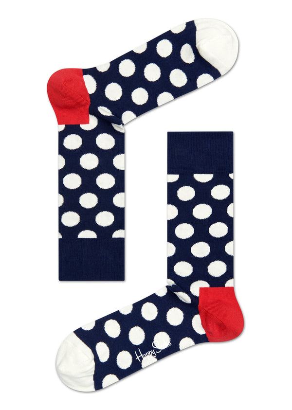 Big Dot Sock - Navy/cream/red