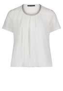 Bateau Neck Paisley Blouse - Offwhite