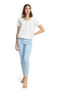 Bateau Neck Paisley Blouse - Offwhite