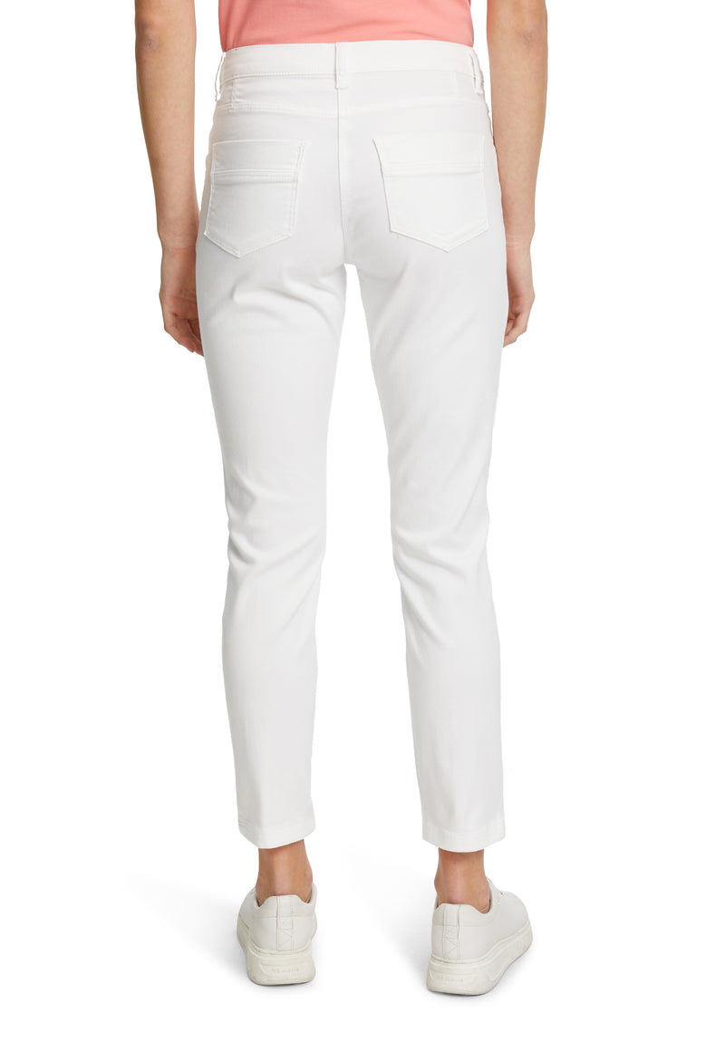 Slim Fit Plain Trousers - Offwhite