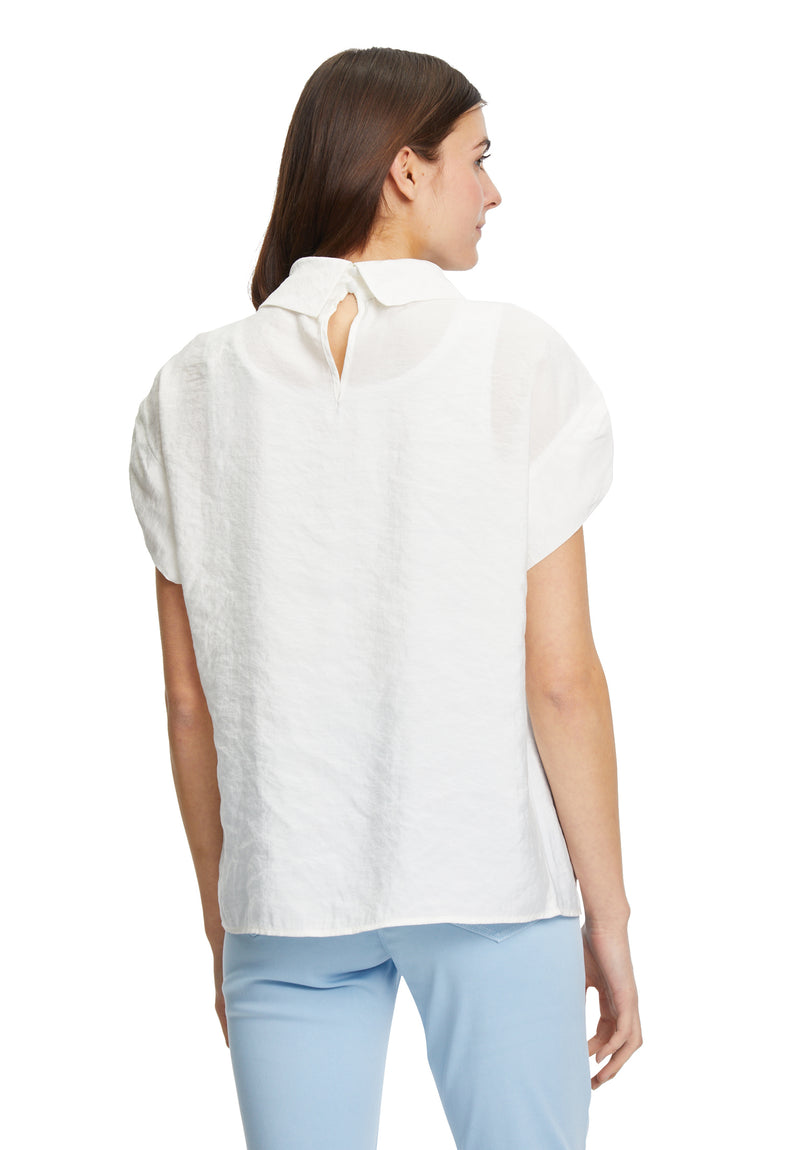 Turn Over Collar Overblouse - Off White