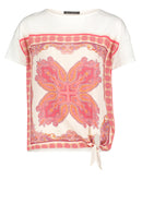 Bateau Neck Paisley Blouse - Cream/Rose